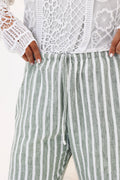 Remal stripped ketan pant Olive
