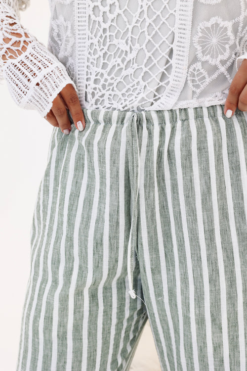 Remal stripped ketan pant Olive