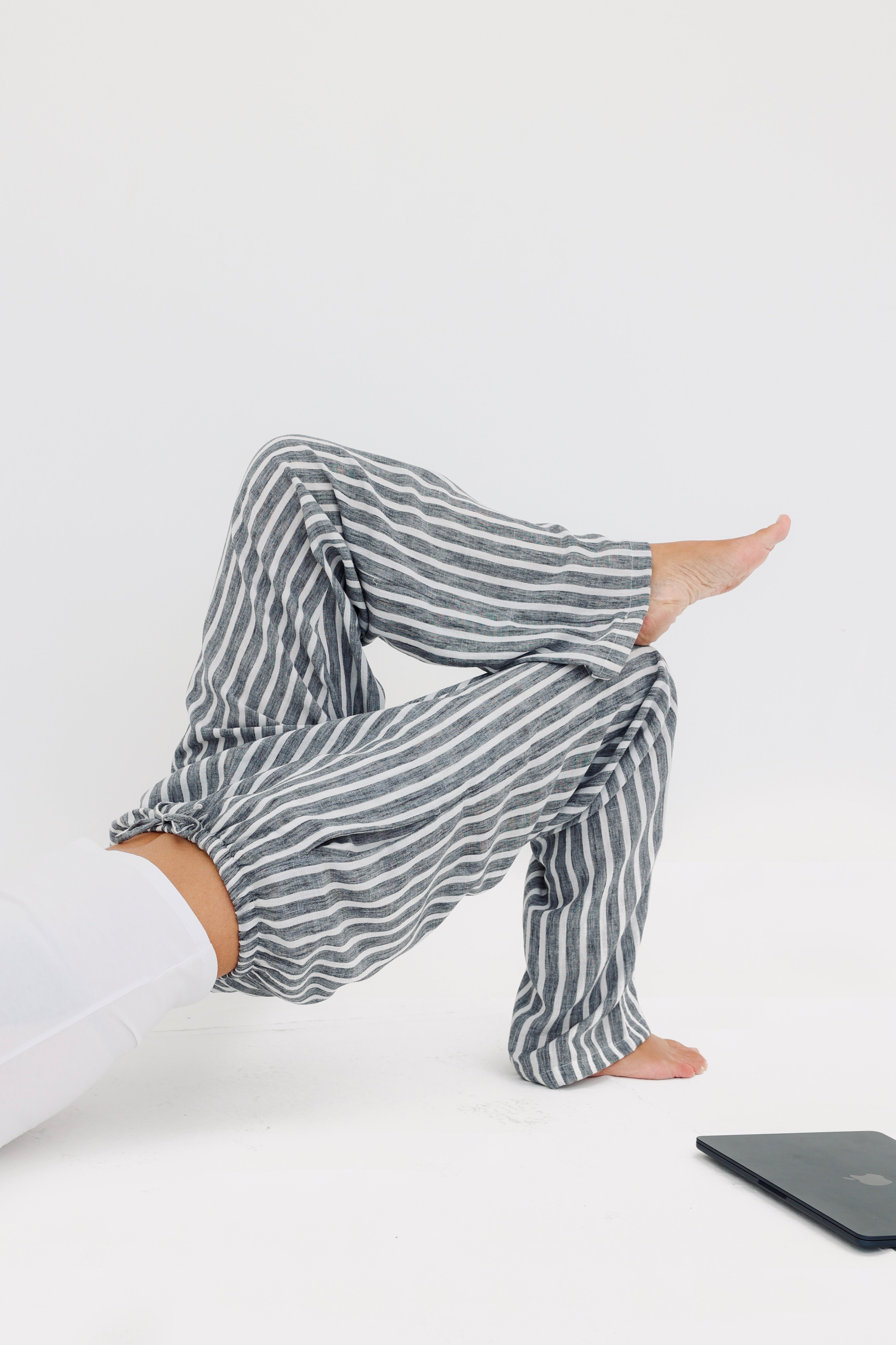 Remal stripped ketan pant Gary