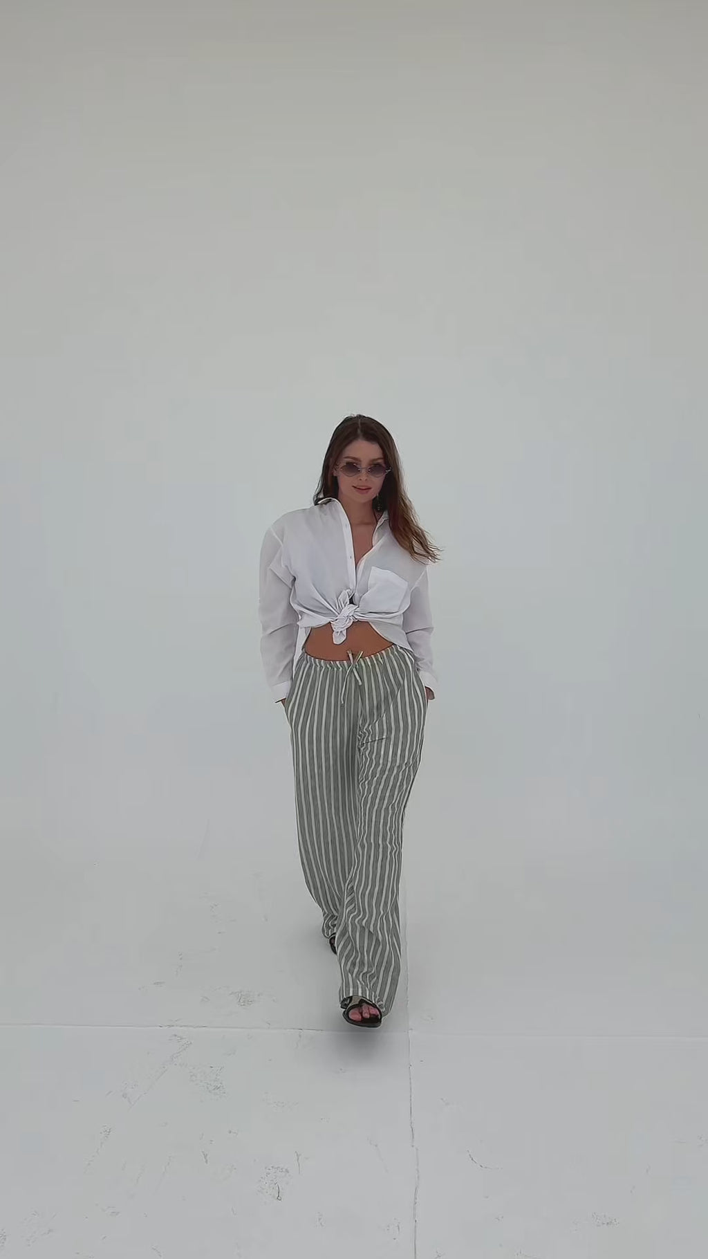 Remal stripped ketan pant Olive
